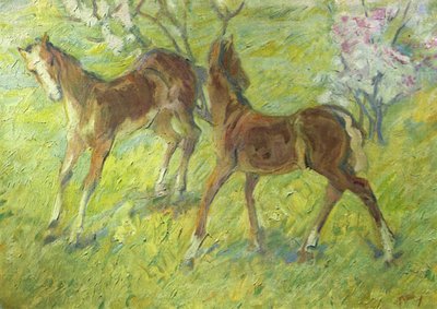 Jumping Foals by Franz Marc
